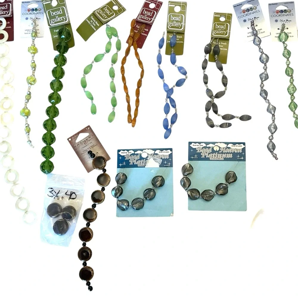 Jewelry Making Supplies Assorted Beads and Pendants Lot - 41 items